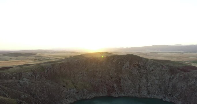 sunset at Kızıl&ccedil;an crater lake