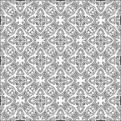 Vector monochrome pattern, Abstract texture for fabric print, card, table cloth, furniture, banner, cover, invitation, decoration, wrapping.Repeating geometric tiles with stripe elements.Black and 
wh