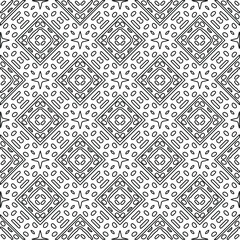 Vector monochrome pattern, Abstract texture for fabric print, card, table cloth, furniture, banner, cover, invitation, decoration, wrapping.Repeating geometric tiles with stripe elements.Black and 
wh