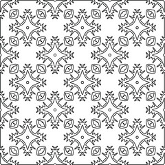 Vector monochrome pattern, Abstract texture for fabric print, card, table cloth, furniture, banner, cover, invitation, decoration, wrapping.Repeating geometric tiles with stripe elements.Black and 
wh