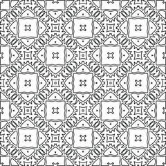 Vector monochrome pattern, Abstract texture for fabric print, card, table cloth, furniture, banner, cover, invitation, decoration, wrapping.Repeating geometric tiles with stripe elements.Black and 
wh