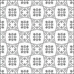 Vector monochrome pattern, Abstract texture for fabric print, card, table cloth, furniture, banner, cover, invitation, decoration, wrapping.Repeating geometric tiles with stripe elements.Black and 
wh