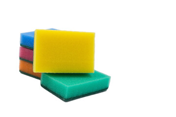 Multi-colored sponges for household work from foam rubber