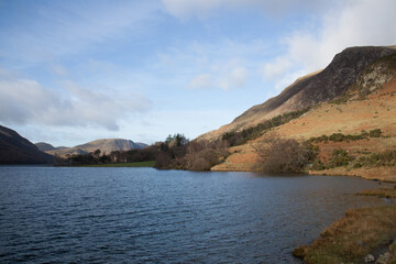Views of Buttermere Lake in The Lake District in Allerdale, Cumbria in the UK