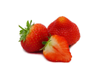 Belgian strawberries isolated on a white background.