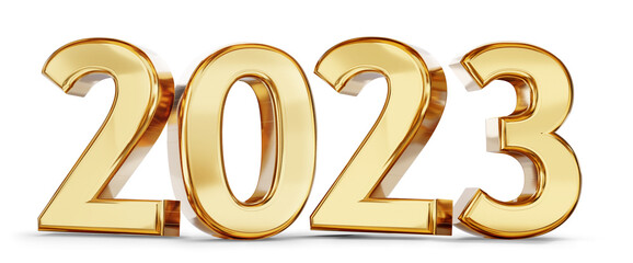 2023 golden bold symbol 3d-illustration