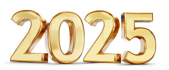2025 golden bold symbol 3d-illustration