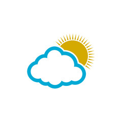 Sun behind cloud icon
