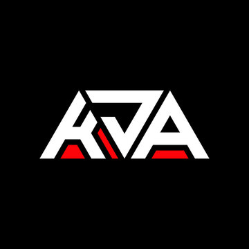 KJA triangle letter logo design with triangle shape. KJA triangle logo design monogram. KJA triangle vector logo template with red color. KJA triangular logo Simple, Elegant, and Luxurious Logo...