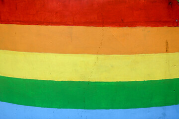 Rainbow Horizontal Lines Background, Multicolored Bright Stripes Texture