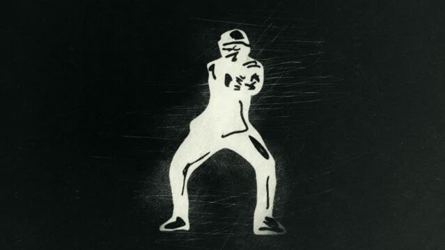 Hip hop dancer drawing - STICK AND ROLL movement