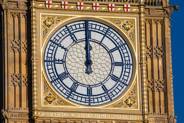 The Clockface of the Elizabeth Tower in Westminster, London