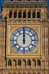The Clockface of the Elizabeth Tower in Westminster, London
