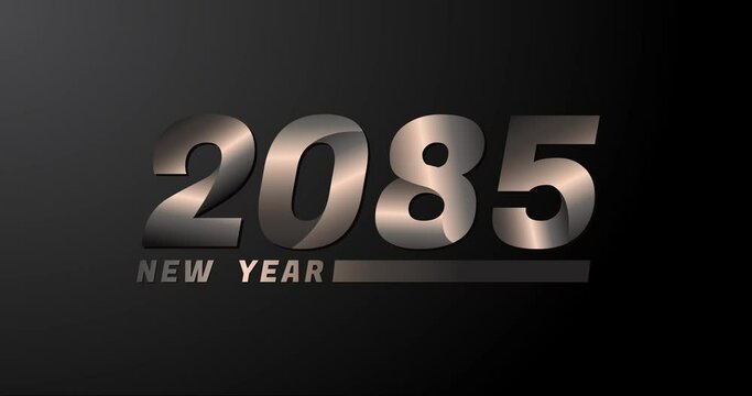 2085 animation Isolated on Black background, 2085 new year design template