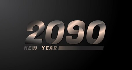2090 animation Isolated on Black background, 2090 new year design template