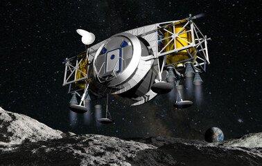 Dynetics' lunar lander on Moon © Dayan