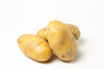 Potato isolated on white background. Delicious and healthy vegetable. New potatoes