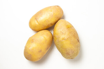 Potato isolated on white background. Delicious and healthy vegetable. New potatoes