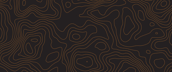 Topographic map background concept. Topo contour map. Rendering abstract illustration. Valleys and mountains, Abstract topographic map on dark background. Lines contour map. Map line . - obrazy, fototapety, plakaty
