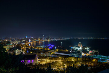 Baku city lights at night