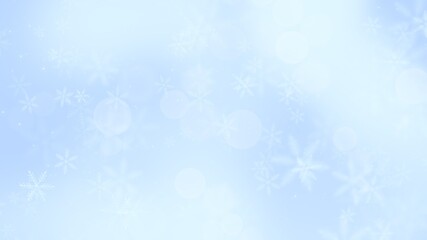 Naklejka na ściany i meble Abstract background White Snow flake on Blue Background in Christmas holiday