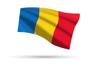 Flag of Romania in vector illustration isolated on white background