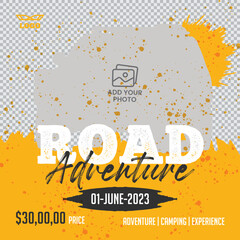 Off-road social media post template. Car social media web banner  © Shahjahangdb