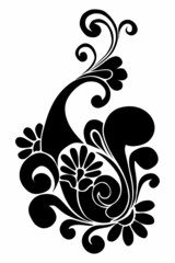 black and white pezli floral background