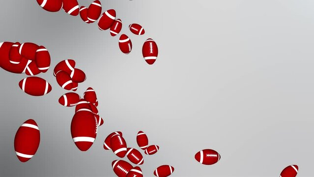 American football Rotating on Green Screen. Looped 3d Animation. competition or championship soccer ball stitch, football sport recreation, goal celebration entertainment, competition or championship