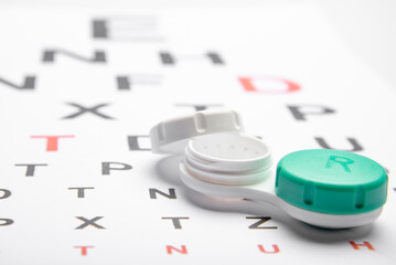 Fototapeta premium Lens container and vision test