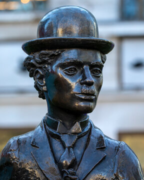 Charlie Chaplin Statue in Leicester Square, London, UK