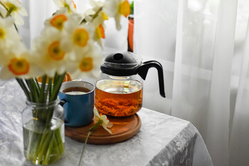 Dinner table with tea cups