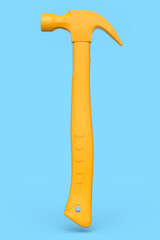 Hammer with a rubberized handle isolated on blue monochrome background