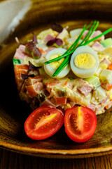 Salad "Russian olivier" with chicken,