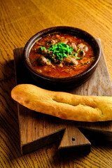 Georgian national dish roast in earthenware