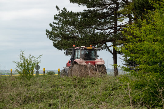 Red Case Puma 340 Tractor On A Country Lane