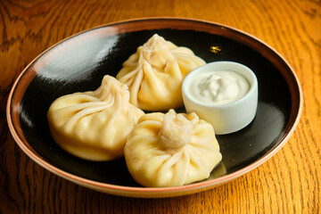 Traditional Georgian dish, khinkali Kalakuri,