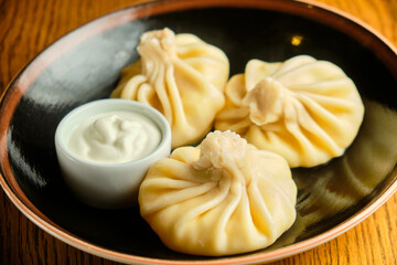 Traditional Georgian dish, khinkali Kalakuri,