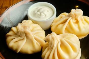 Traditional Georgian dish, khinkali Kalakuri,