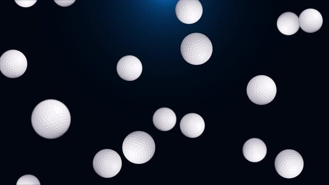 4K golf ball Rotating in Motion on Green Screen. Looped golf ball 3d Animation. sports advertising outdoor summer activity concept. Golfing equipment for sport healthy lifestyle. Golf on ground
