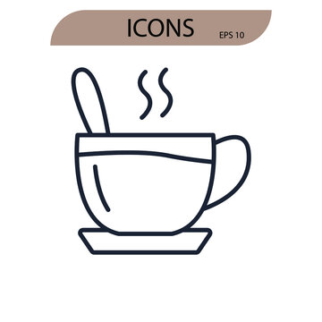 hot drink  icons  symbol vector elements for infographic web