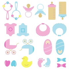 baby stuff set vector illustration