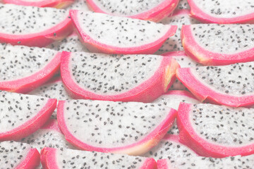 Sweet tasty dragon fruit or pitaya slices.
