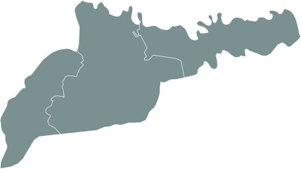 Gray flat blank vector map of raion areas of the  Ukrainian administrative area of CHERNIVTSI OBLAST, UKRAINE with white  border lines of its raions