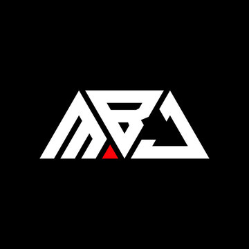 MBJ triangle letter logo design with triangle shape. MBJ triangle logo design monogram. MBJ triangle vector logo template with red color. MBJ triangular logo Simple, Elegant, and Luxurious Logo...