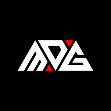 MDG triangle letter logo design with triangle shape. MDG triangle logo design monogram. MDG triangle vector logo template with red color. MDG triangular logo Simple, Elegant, and Luxurious Logo...