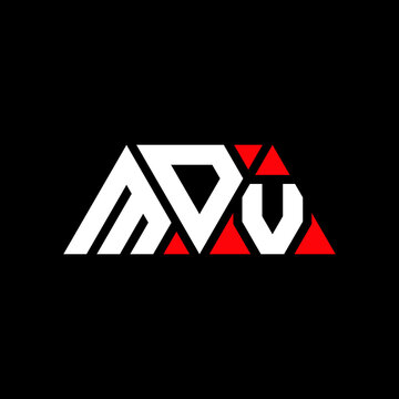 MDV triangle letter logo design with triangle shape. MDV triangle logo design monogram. MDV triangle vector logo template with red color. MDV triangular logo Simple, Elegant, and Luxurious Logo...