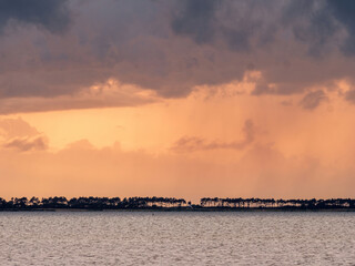 Stormy weather with sea view and background before the rain shower
