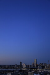 Fototapeta premium 新子安から見た横浜みなとみらい21 (夜明け前)