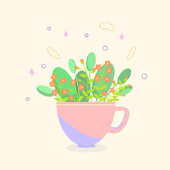 wild flowers in a cup